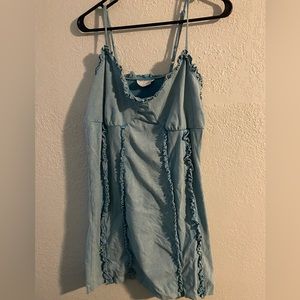 ASOS denim ruffle dress